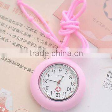 Fashion stainless steel nurse watch with rubber band strap