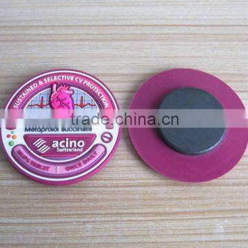 switzerland metricin brand 3D round PVC fridge magnet
