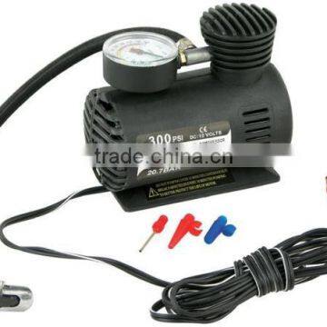 300 PSI 12V Mini Air Compressor 12 Volt Emergency Car and Truck Tire Pump (with Adapters to Inflate Balls, Rafts, Etc)