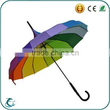 China Factory Wholesale 16 Ribs Custom Rainbow Straight Umbrella photo-2