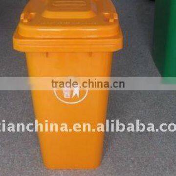 120ltr outdoor Orange HDPE waste bin/dustbin with lids