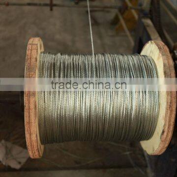 7*0.8mm, 7*0.9mm, 7*1.0mm Galvanized Steel Wire Strand for Messenger Wire, Optic Fiber Cable