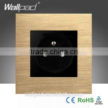 Factory Premium Quality Wallpad Gold Aluminium Metal Frame French Standard Wall Socket Outlet