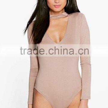 LOLA CHOKER NECK STRAP V PLUNGE L/S BODYSUIT FOR LADIES 2016