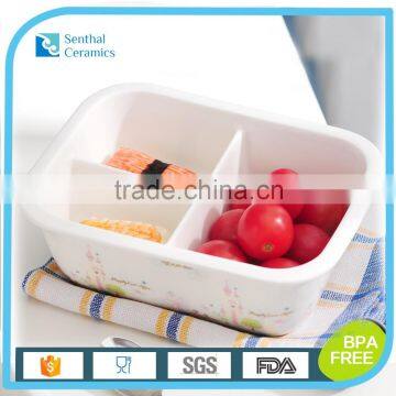 4-compartment Bento Lunch Box,Eco-friendly Safe Ceramic Food Container photo-4
