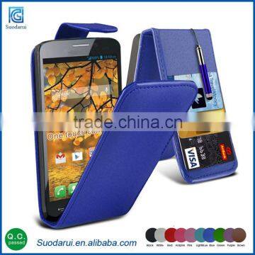 Factory Price Luxury Leather Flip Covers Mix Colors For Alcatel One Touch Conquest OT-7046 Phone Case photo-3