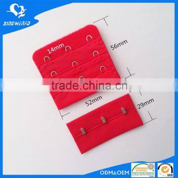 Red polyester bra hooks and eyes tape bra extender 3x3