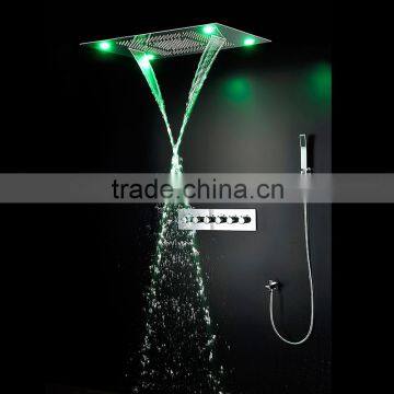 Hydro Power Led Shower Sets Rainfall Color Changing Shower Square 304 Sus Bathroom Accessories Embeded Ceiling Hand Shower Head photo-3