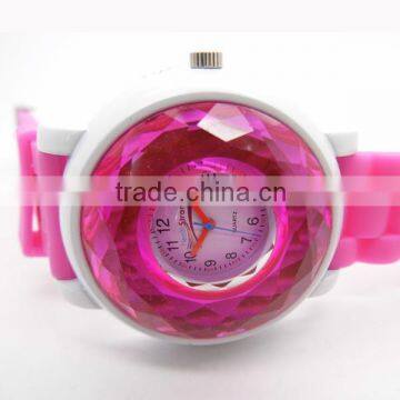 Designer quartz alloy case silicone band watch for girl
