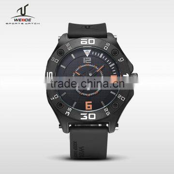 WEIDE unique mens quartz stainless steel watch water resistant outdoor army sport watch with silicone strap wrist watch