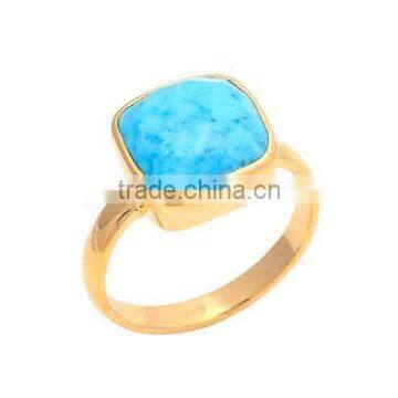 The Gopali Jewellers Handmade Turquoise Bezel Setting Ring, Wholesale Sterling Silver Ring Jewelry