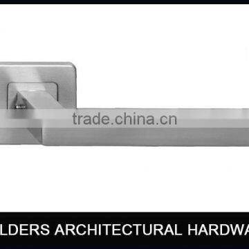 Chinese factory stainless steel door handle with square tube and escutcheon