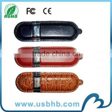 black leather usb flash drive with CE FCC RoHS certificated