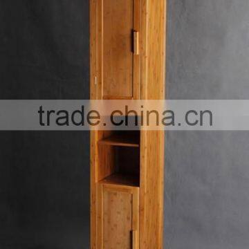 Bathroom floor standing cabinet bamboo bath high cabinet