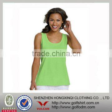 Grass Green Dri Fit Performance Fitted Ladies Singlet Tops