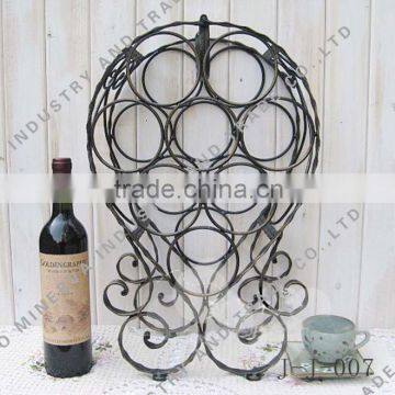 Metal wine bottle holder