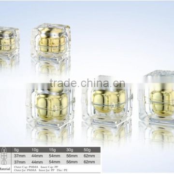 Factory sell square acrylic cream jar with many available sizes from Alibaba