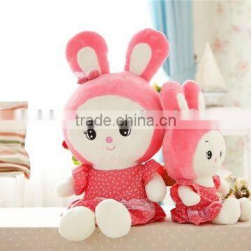 Lovely Cartoon Animal Style Baby's Birthday or Festival Gift Red Smiling Face Rabbit With Long Ears Plush Toy Doll photo-4