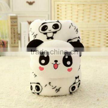 Creative Lovely Cartoon Panda Style Car Office TV Plush Down Cushuion Pillow 3 in 1 Set AC Blanket