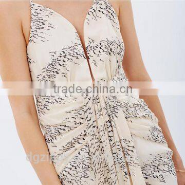 New Waterfall Chiffon Fabrication V-Neckline Cocktail Dress Design photo-5