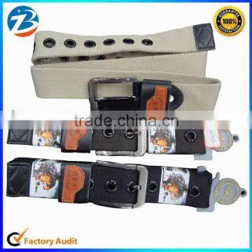 Custom High Quality Causual Men's Canvas Garment Waist Belt