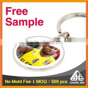 Free Sample_metal Two Sided Canada Sports Printed Basketball Key Ring photo-5