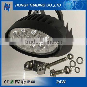 24V Led Work Lamps, 4.3" High Intensity Epsitar Leds, 24W Oval Led Work Light