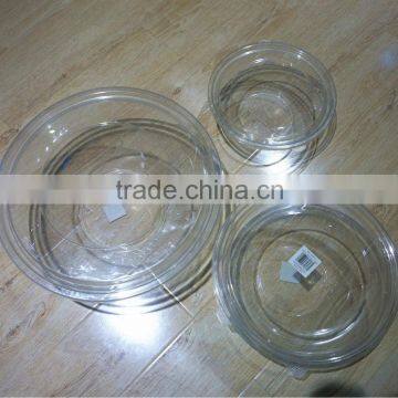 Disposable plastic PET salad bowl set with lid