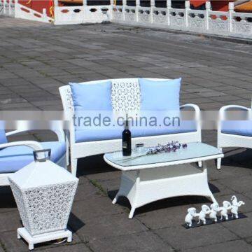 Popular all weather patio white lounge sofa rattan Outdoor garden Wicker Furniture