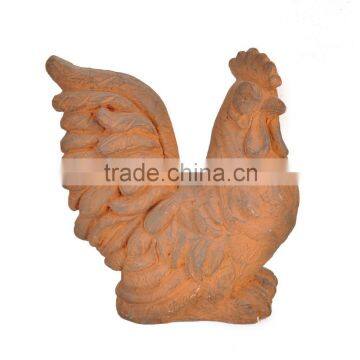 Big tail cock statue for home descoration cement home decoration