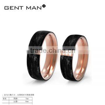 new model western style silver carbon fiber couple ring