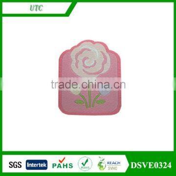 Applique embroidery polyester yarns woven labels for girls