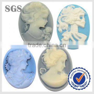 Fashion New Design Various Colors And Styles Resin Lady Cameos