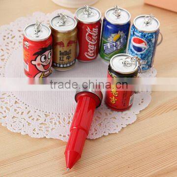 DIY creative stationery kids personalized Novelty Sprite cans Coke Cola can keychian shaped promotional cute telescopic ball pen