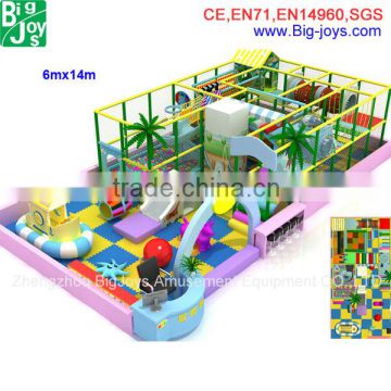 Pink toddler indoor play equipment soft playground for children