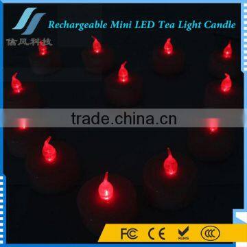 Romantic Battery Operated Red Rechargeable Mini LED Tea Light Candle photo-2