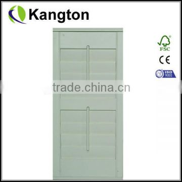 FSC Certificated Interior Wood shutter door, white primer Pine louver shutter door