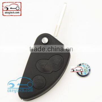 Free shipping car flip key shell for Alfa romeo 3 button Alfa key for Alfa romeo key