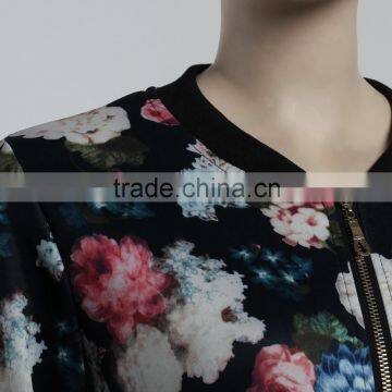 F5W20107 Women Floral Printed Bomber Jackets photo-6