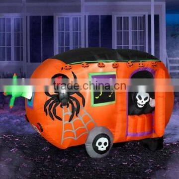 Inflatable Halloween Cart with skeletons and spiders