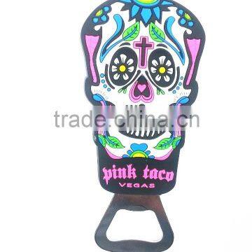 China Wholesale Sugar Skull Fridge Magnet Bottle Opener/ Beer Bottle Opener