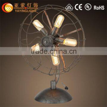 Vintage Iron Fan table lamp,Vintage lighting fan shade wrought iron table lamp