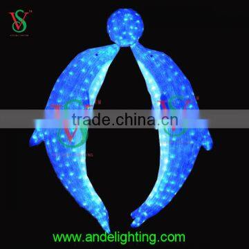 3D lighted acrylic dolphin outdoor decorative led light for christmas garden decoration