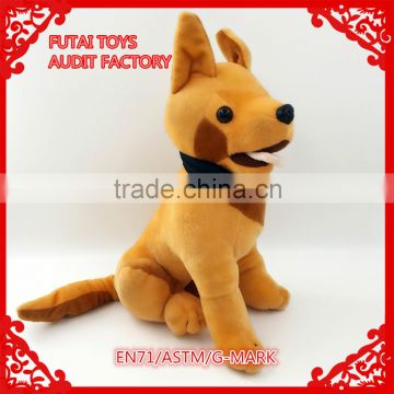 Audit factory 8''-10'' sitting German shepherd plush dog toys with amigo necklet