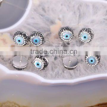 Fashion Evil Eye Shell Earring, Pave Crystal Stud Earrings, Charm Shell Gem Earrings photo-4