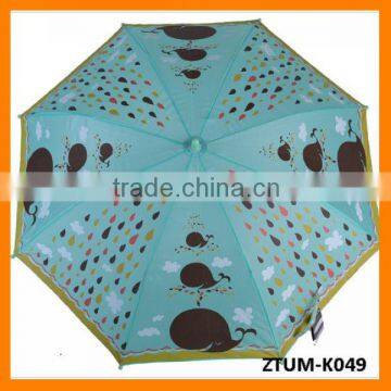 Automatic Whistle Cartoon Whale Print Children Umbrella