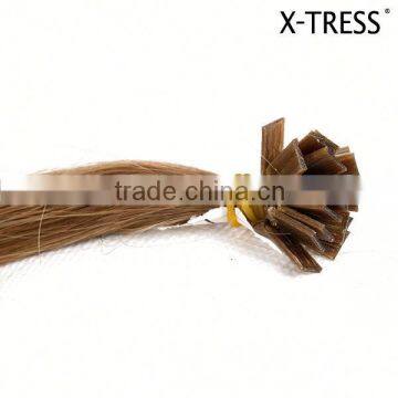 20inch 10 dark caramel brown 0.5 silk straight braizilian remy flat pre tipped human hair extension