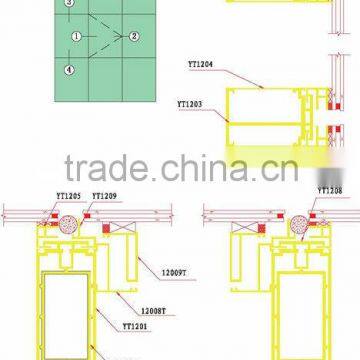 Aluminium Profiles for Exposed Framing Glass Curtain Wall