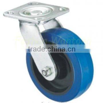 Industrial Double Bearing Elastic Rubber Swivel Caster Wheel