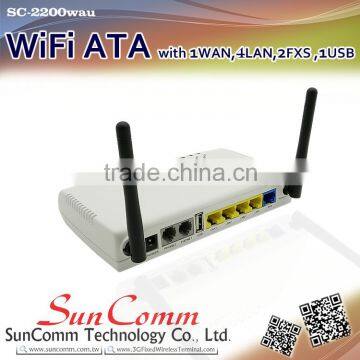 SC-2200wau Smart Voip Wifi ATA With 1 WAN , 4LAN , 2FXS, 1USB,Gigabit, 802.11b/g/n photo-3